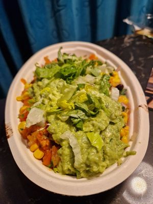 Salad Bow with Tofu, Salsa, Veggies, Rice and Guac at Chipotle - MyZeil in Frankfurt