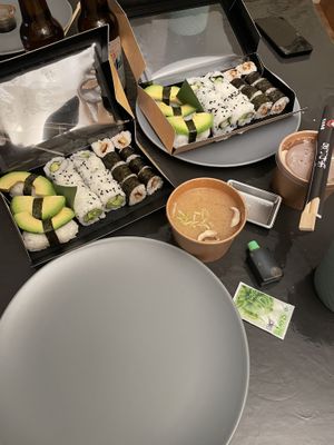 Delicious vegan selection  at Chez Sushi in Aime-la-plagne