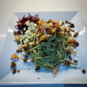 Revival pesto pasta.  at Segunda Vida Inn in San Juan Del Sur