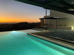 View of ocean and massage pergola area at Segunda Vida Inn in San Juan Del Sur