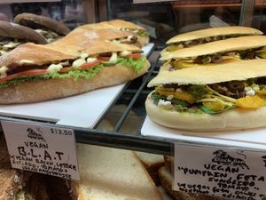 Vegan sandwiches   at Black Lion Bakery & Cafe in Wellington