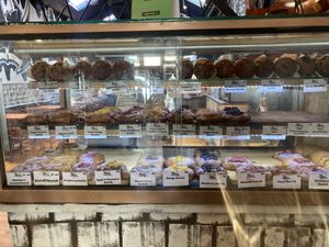 Sweet items (middle row is vegan) as of 01/10/2024  at Black Lion Bakery & Cafe in Wellington