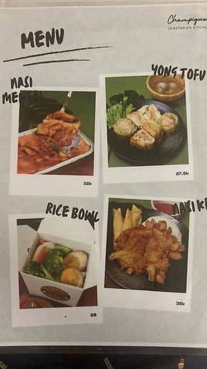 Menu  at Champignon Vegetarian Kitchen in Jakarta