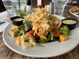 Island “tofu” salad.  Sub tofu for chicken    at Papa Kona in Kailua Kona