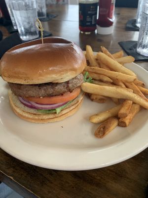 Teriyaki burger with beyond patty  at Papa Kona in Kailua Kona