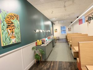 Booth seating   at Mamahuhu in Mill Valley