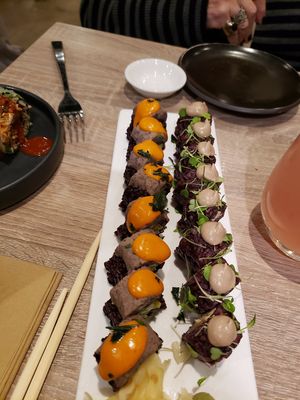 Yummy sushi mushroom a d spicy too at Beyond Sushi - Union Square in New York City