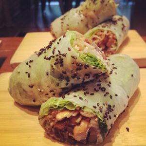 I think this was like a spicy mushroom wrap  at Beyond Sushi - Union Square in New York City