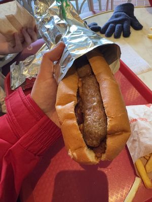Vegan chili dog  at Disneyland - Casey's Corner in Chessy