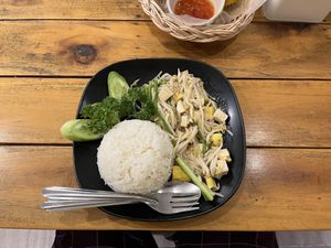 Stir-fried soy tofu bean sprouts  at ZomPaul Eatery in Phuket