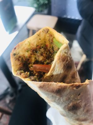 Vegan lahmacun   at Mumhane 32 in Istanbul