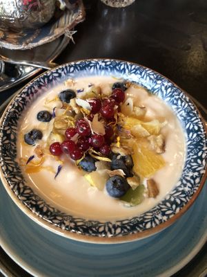 Vegan yogurt with fruit   at NOA in Stuttgart