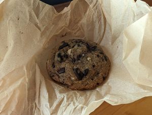 Chocolate chip hazelnut cookie at Florets in Auckland