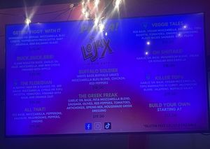Menu (sorry a little dark)   at Lojax Good Eats in Sanford