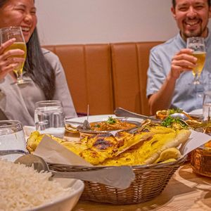 garlic naan at Maurya's.Rest.Bar.Banquet in Kamloops