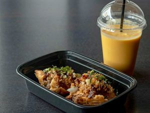 Smashed samosa chaat at Maurya's.Rest.Bar.Banquet in Kamloops