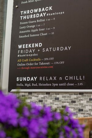 Patio at Maurya's.Rest.Bar.Banquet in Kamloops