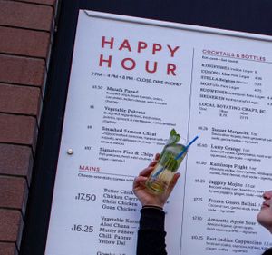 happy hour at Maurya's.Rest.Bar.Banquet in Kamloops