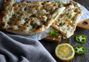 Chatpata masala naan at Maurya's.Rest.Bar.Banquet in Kamloops