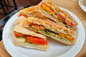 The vegan ciabatta at Castigliani Cafés Especiais in Recife