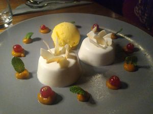 Panna coco at Linde Restaurant in Heidelberg