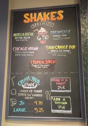 Vegan shakes at George's Ice Cream and Sweets in Chicago