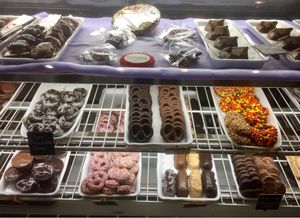 Chocolate covered Oreos and pretzels at George's Ice Cream and Sweets in Chicago