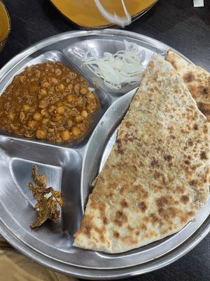 chickpeas nom nom and yummy potato roti thing at Sahib E Swad - Clayton in Clayton