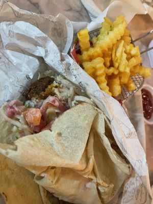 Falafel and fries  at Ya Beirout in Merida