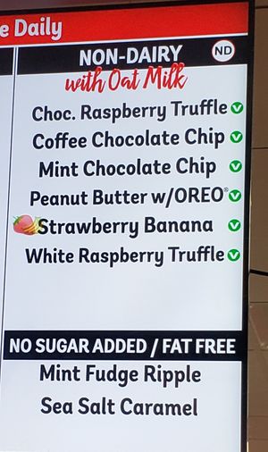 Menu that day at Bruster's Real Ice Cream in Las Vegas