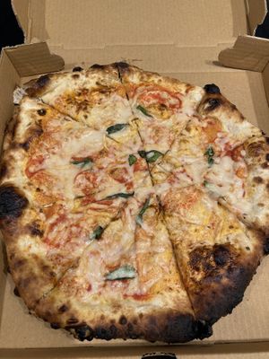 Vegan margherita  at Evergreen Pizza Co in Bremerton