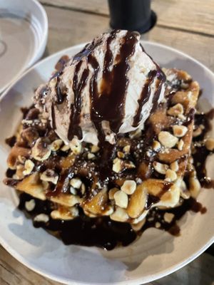 Chocolate hazelnut waffles  at Purple Rabbit Food Truck in Ascot Vale