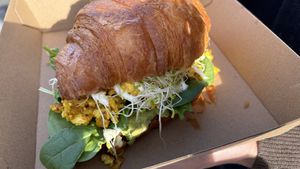 Moroccan scramble croissant- yum!  at Purple Rabbit Food Truck in Ascot Vale