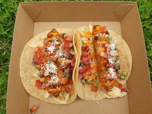 Banana blossom tacos $16.00 at Purple Rabbit Food Truck in Ascot Vale