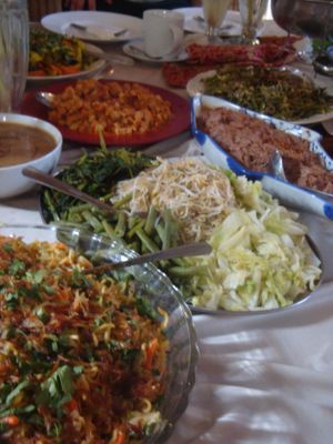 various dishes at Mila's Warung in Sanur