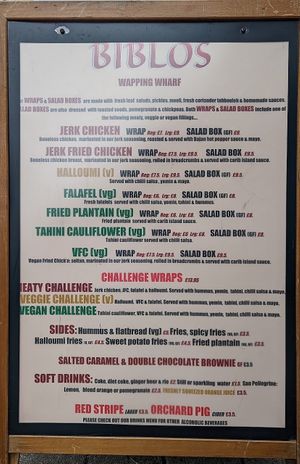 Menu  at Biblos in Bristol