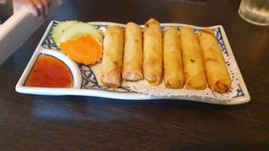 Vegan spring rolls at My Thai Restaurant in Gisborne