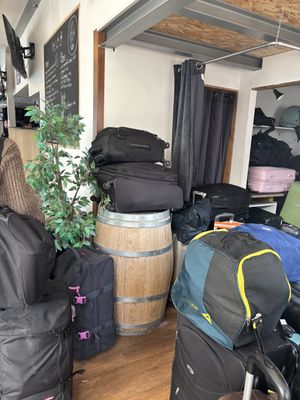 Plenty of storage for your skiing gear and bags  at Les 3 Vallées Cafe in Moutiers