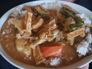 Tofu and veg massaman curry with jasmine rice at Siam Supreme in Newcastle Upon Tyne