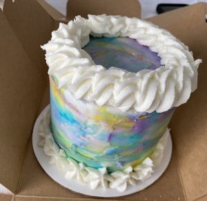 Vanilla Lavender cake  at Happy Chicks Bakery in Cincinnati