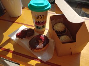 Donuts and cupcakes at Happy Chicks Bakery in Cincinnati