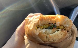 Breakfast sandwich at Happy Chicks Bakery in Cincinnati