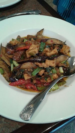 Pad Ka Pow - Egg plant with Bean sauce  at Lemon Grass Thai Restaurant in Billings