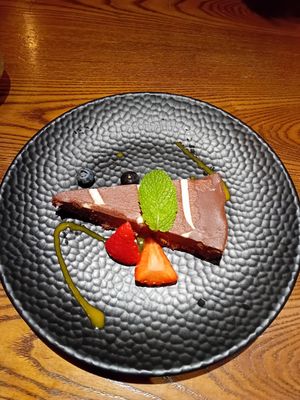 Vegan chocolate and coconut tart at Maneki in Dublin