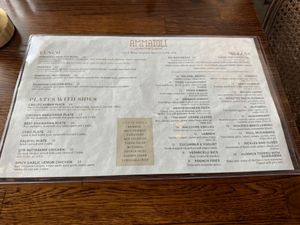 Lunch Menu Front at AMMATOLI in Long Beach