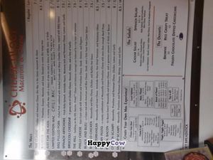 The menu-  vegan options marked on the left at Cheese-ology in University City