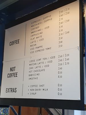 Menu #Veganuary at Doppio Coffee Warehouse Kentish Town in North West London