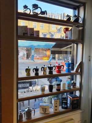 Wares on display #Veganuary at Doppio Coffee Warehouse Kentish Town in North West London