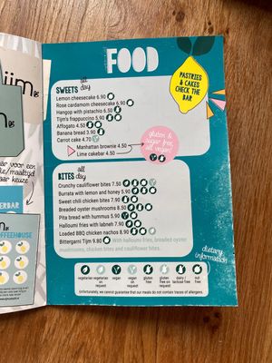 Menu   at Tijm-Coffeehouse & Dinnerbar in Utrecht