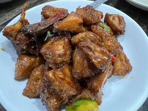 Sichuan kung Pao monkey head mushroom   at Zen Xin Vegetarian in Penang